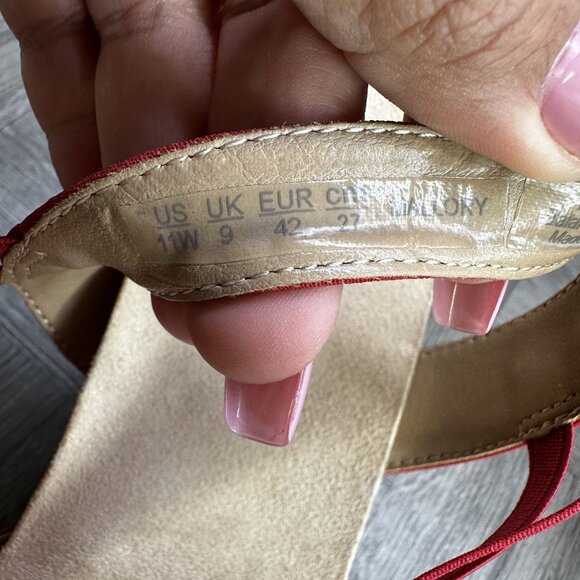 LifeStride Women's size 11 Red Strappy Wedge Heels - Picture 8 of 8